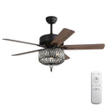 Crystal Lampshade Ceiling Fan | 5-Blade DC Motor Fan with Crystal Pendant Shade