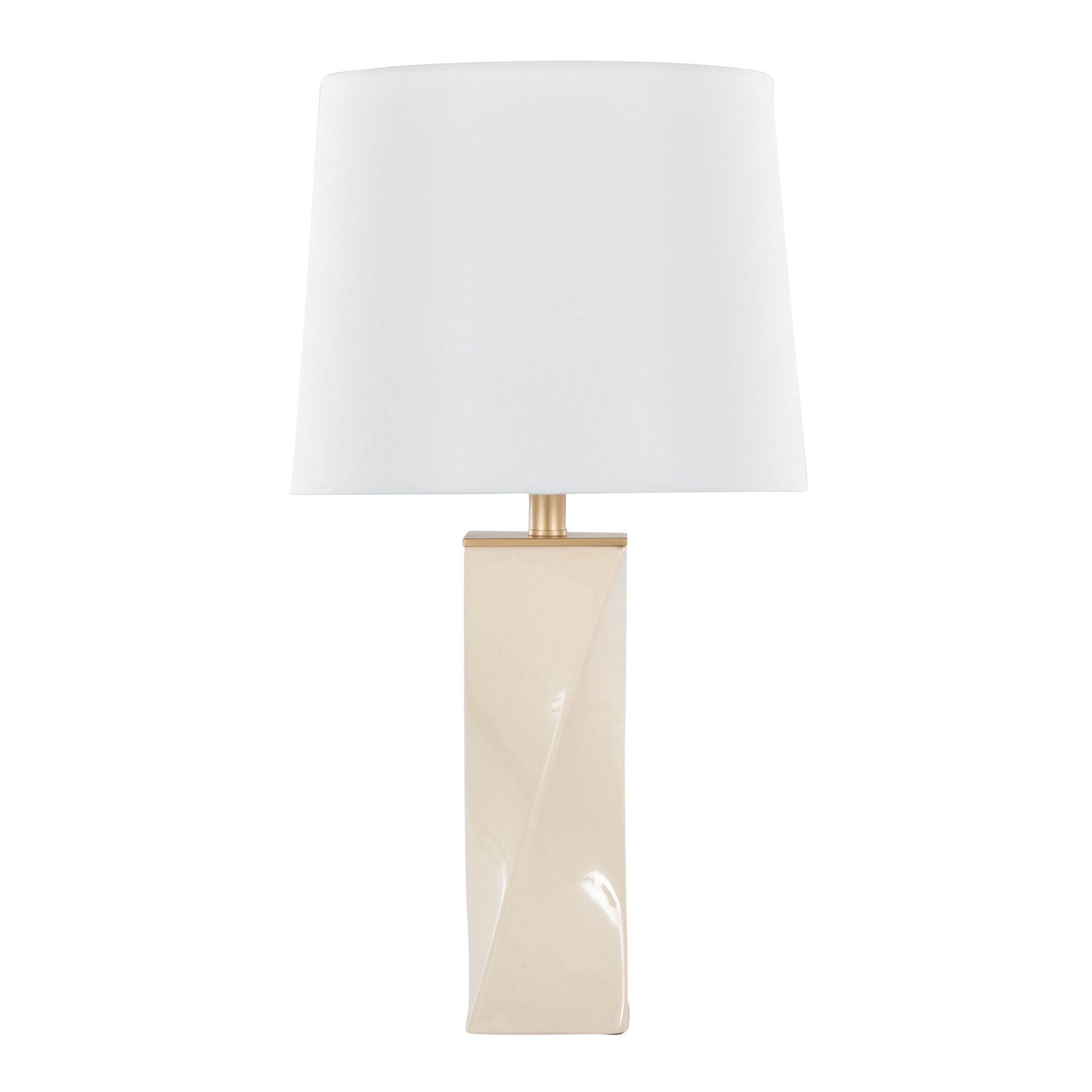 Curvo Square Table Lamp | Twisted Ceramic Contemporary Table Lamp