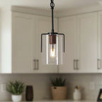 Modern Industrial Pendant Light with Clear Glass Shade