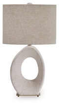 Trentlen Paper Table Lamp | Cream Speckle Geometric Contemporary Table Lamp