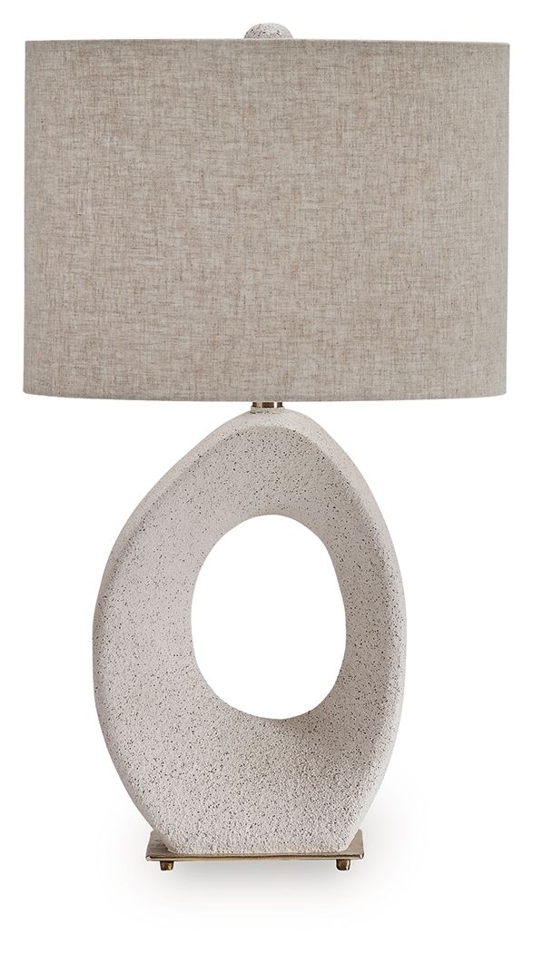 Trentlen Paper Table Lamp | Cream Speckle Geometric Contemporary Table Lamp