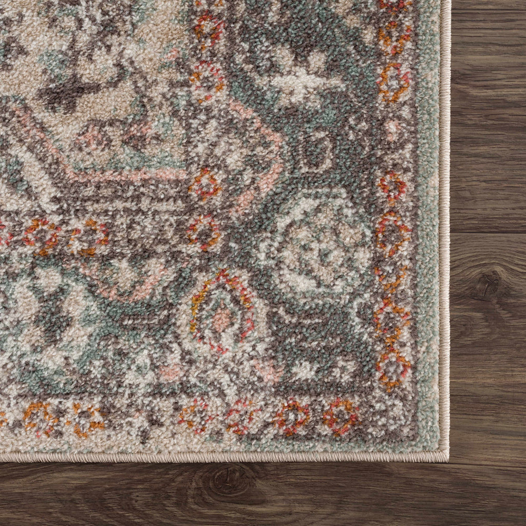 Bolinas Distressed Area Rug | Pink, Red & Blue Tones