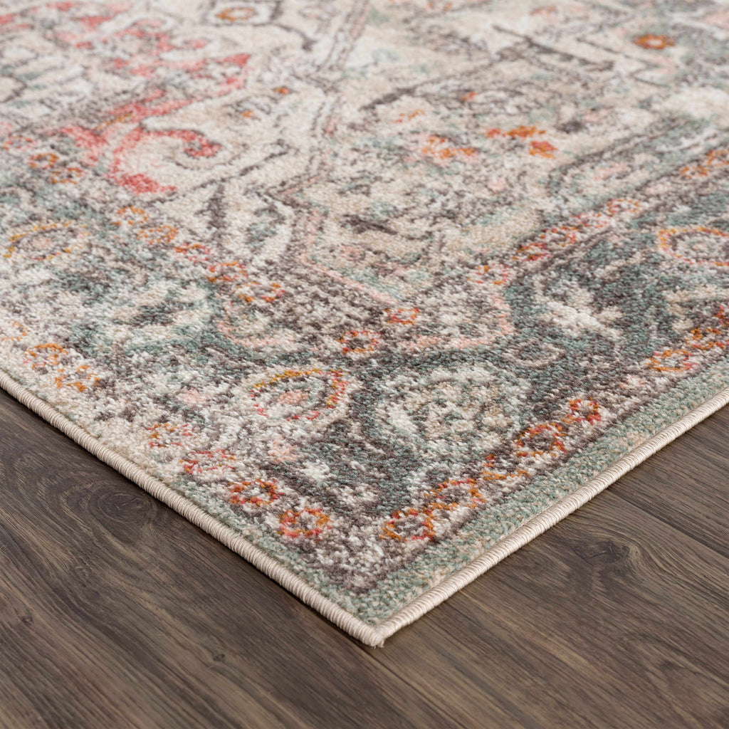 Bolinas Distressed Area Rug | Pink, Red & Blue Tones