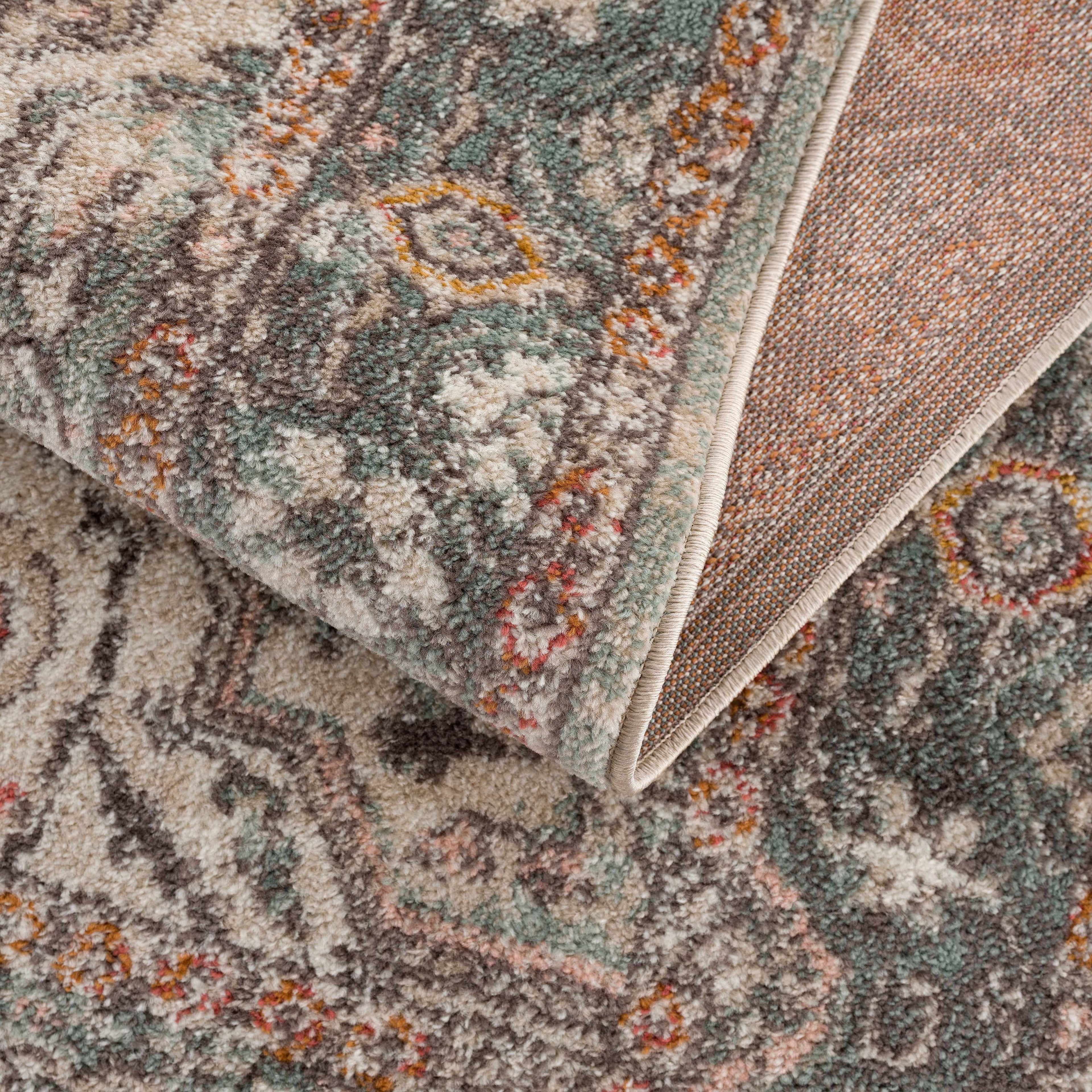 Bolinas Distressed Area Rug | Pink, Red & Blue Tones