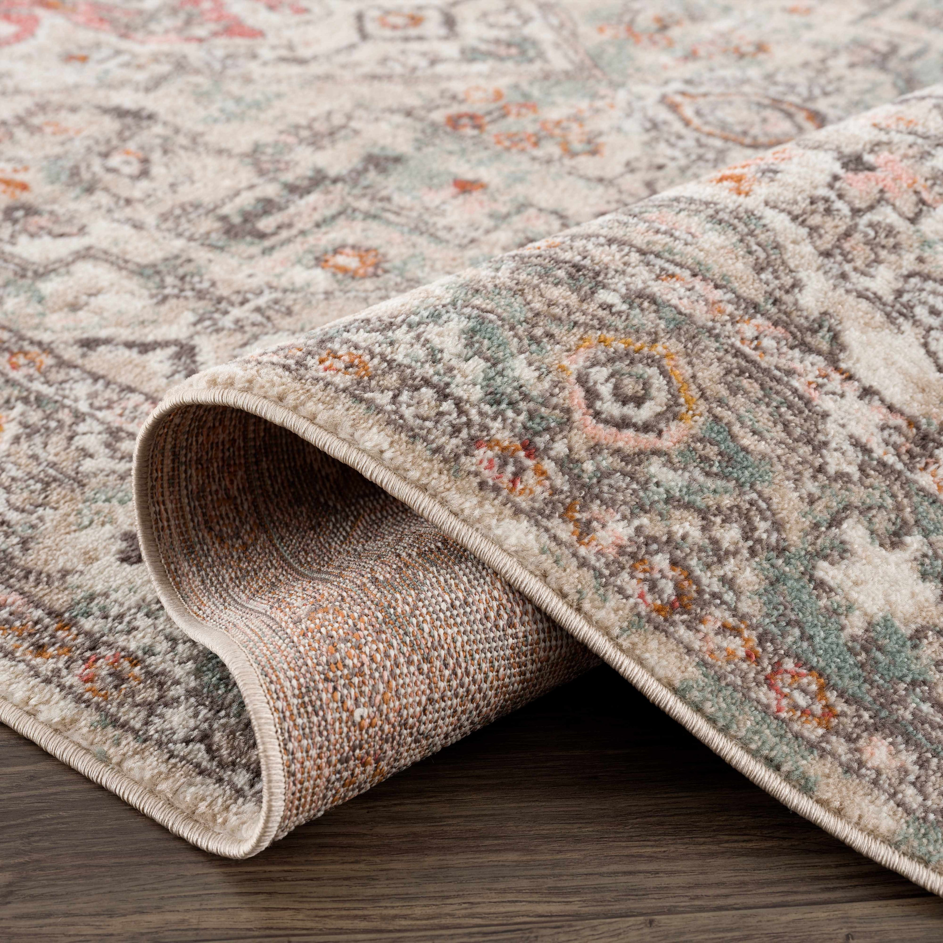 Bolinas Distressed Area Rug | Pink, Red & Blue Tones