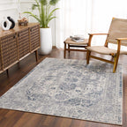 Peeta Gray & Blue Medallion Rug