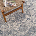 Peeta Gray & Blue Medallion Rug
