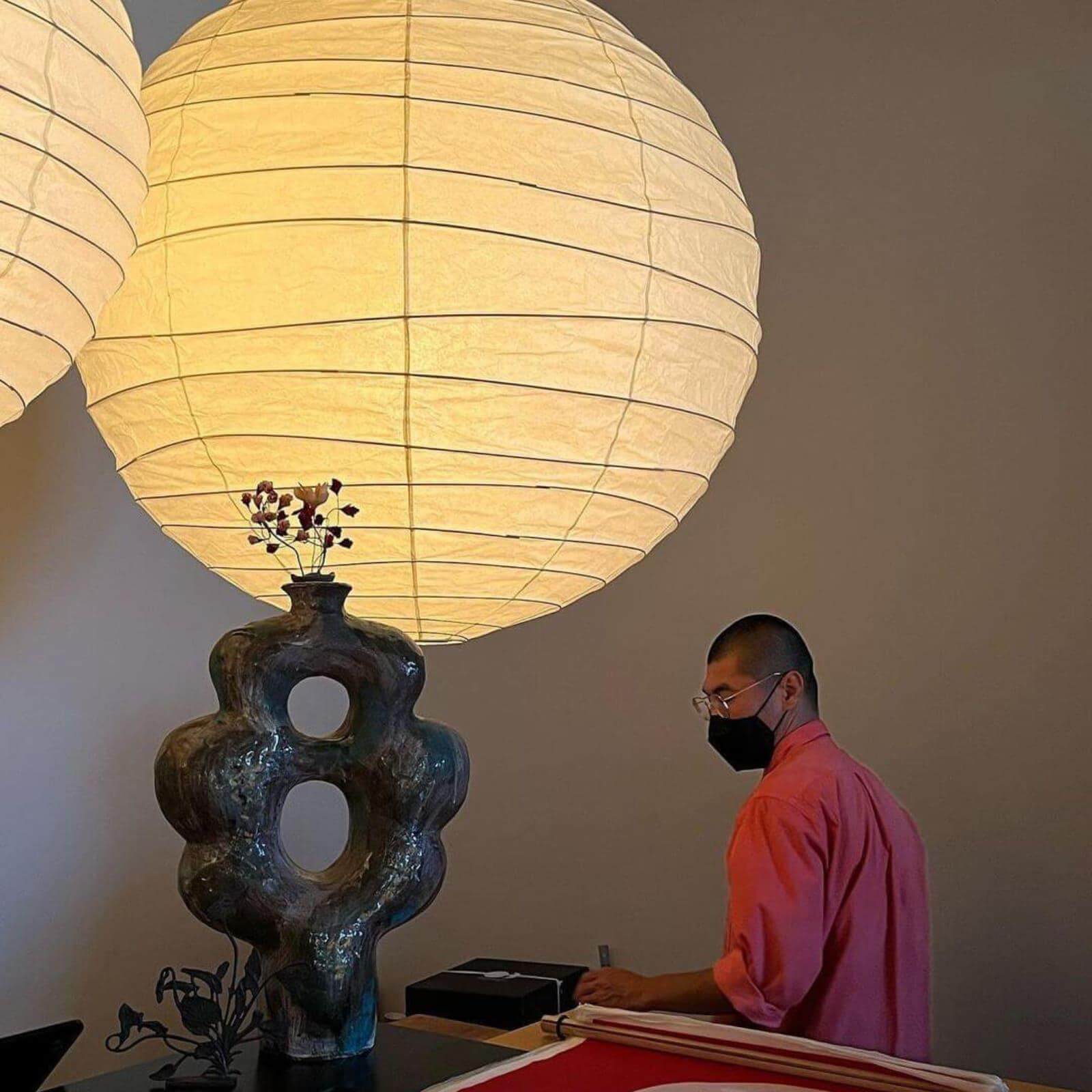 Akari D Series Pendant Lamp | Noguchi-Style Washi Paper & Bamboo Pendant Light – Vinlighting