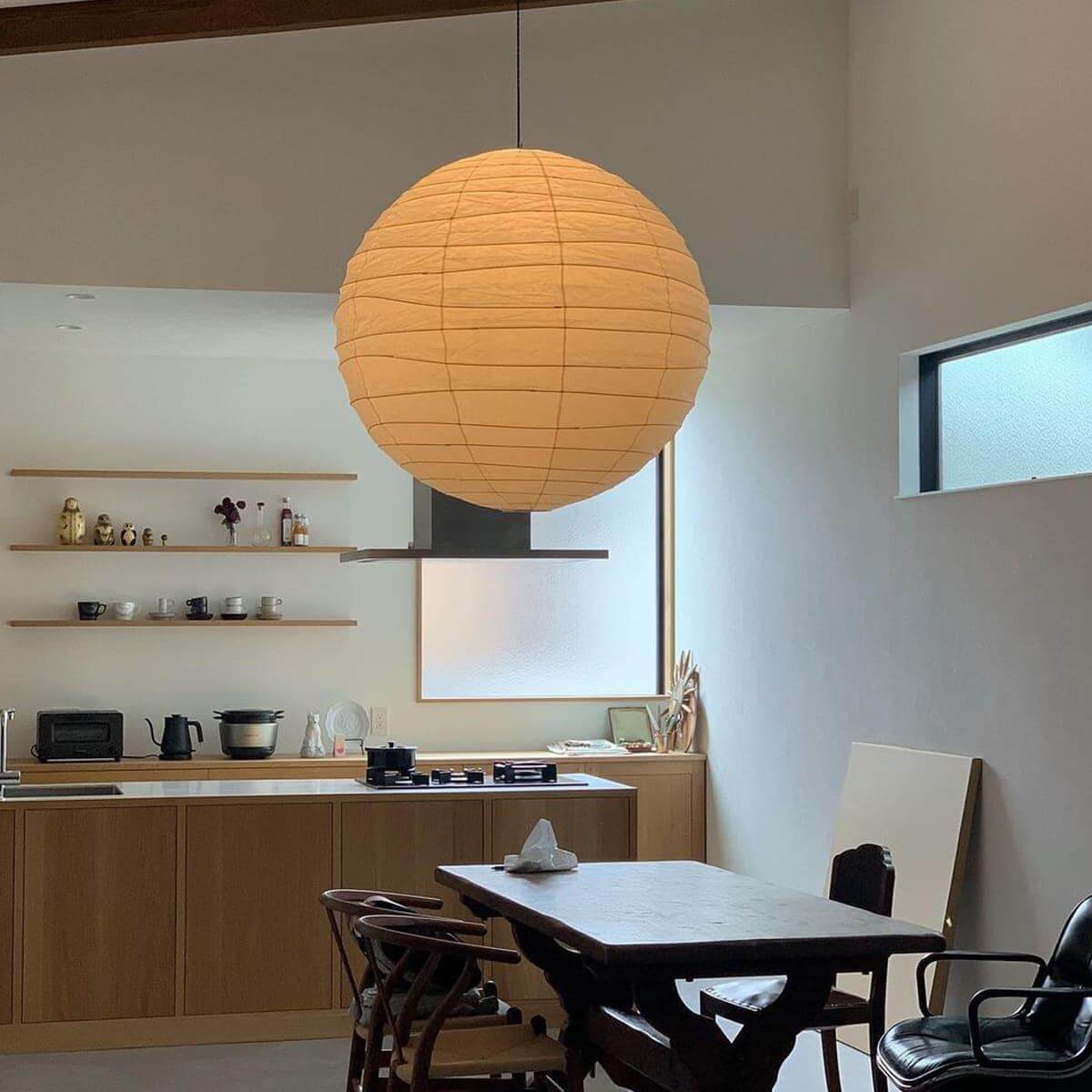 Akari D Series Pendant Lamp | Noguchi-Style Washi Paper & Bamboo Pendant Light – Vinlighting