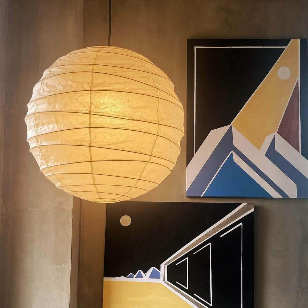 Akari D Series Pendant Lamp | Noguchi-Style Washi Paper & Bamboo Pendant Light – Vinlighting
