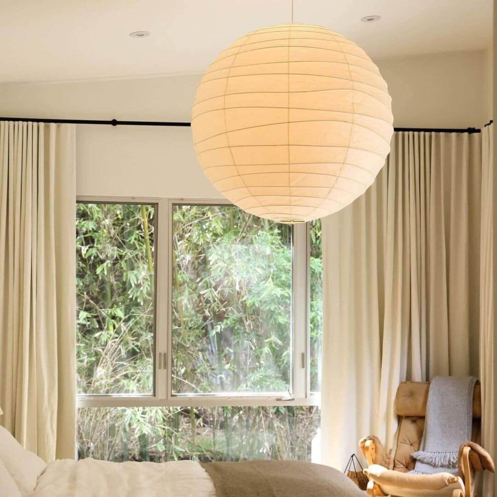 Akari D Series Pendant Lamp | Noguchi-Style Washi Paper & Bamboo Pendant Light – Vinlighting