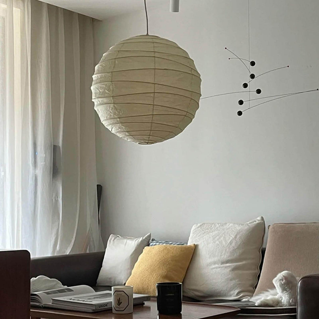 Akari D Series Pendant Lamp | Noguchi-Style Washi Paper & Bamboo Pendant Light – Vinlighting