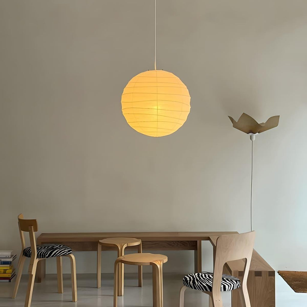 Akari D Series Pendant Lamp | Noguchi-Style Washi Paper & Bamboo Pendant Light – Vinlighting