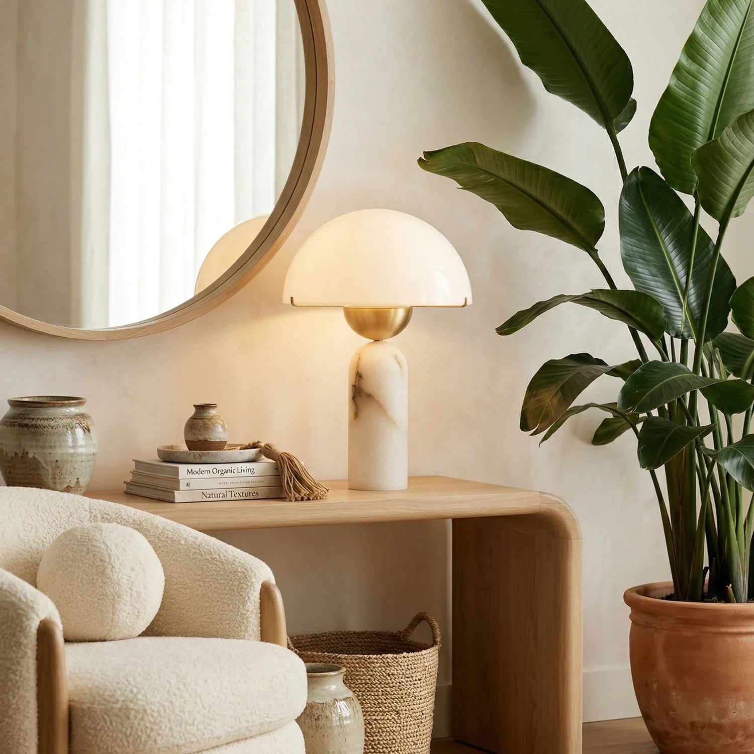 Alabaster Peono Table Lamp
