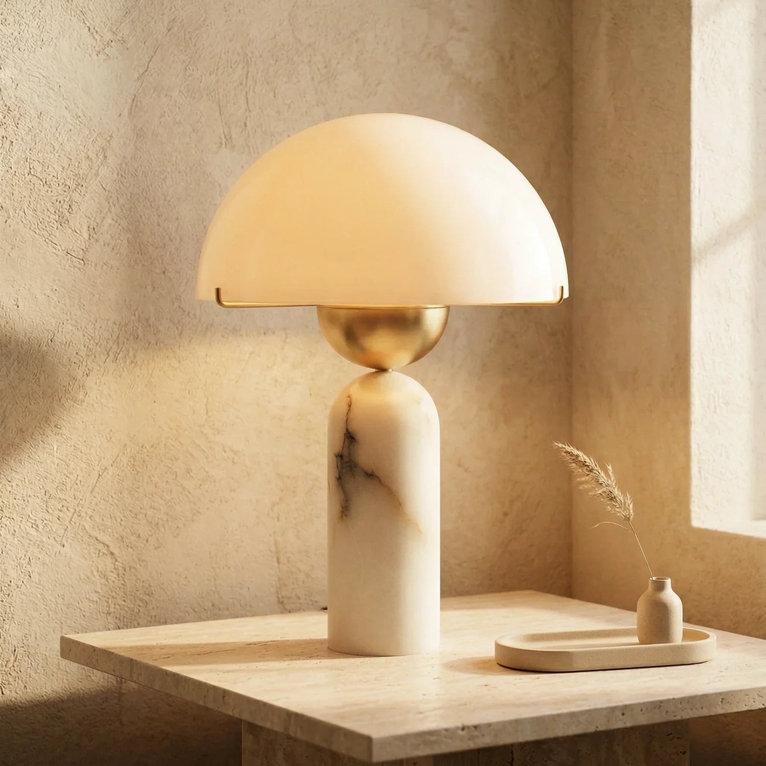 Alabaster Peono Table Lamp