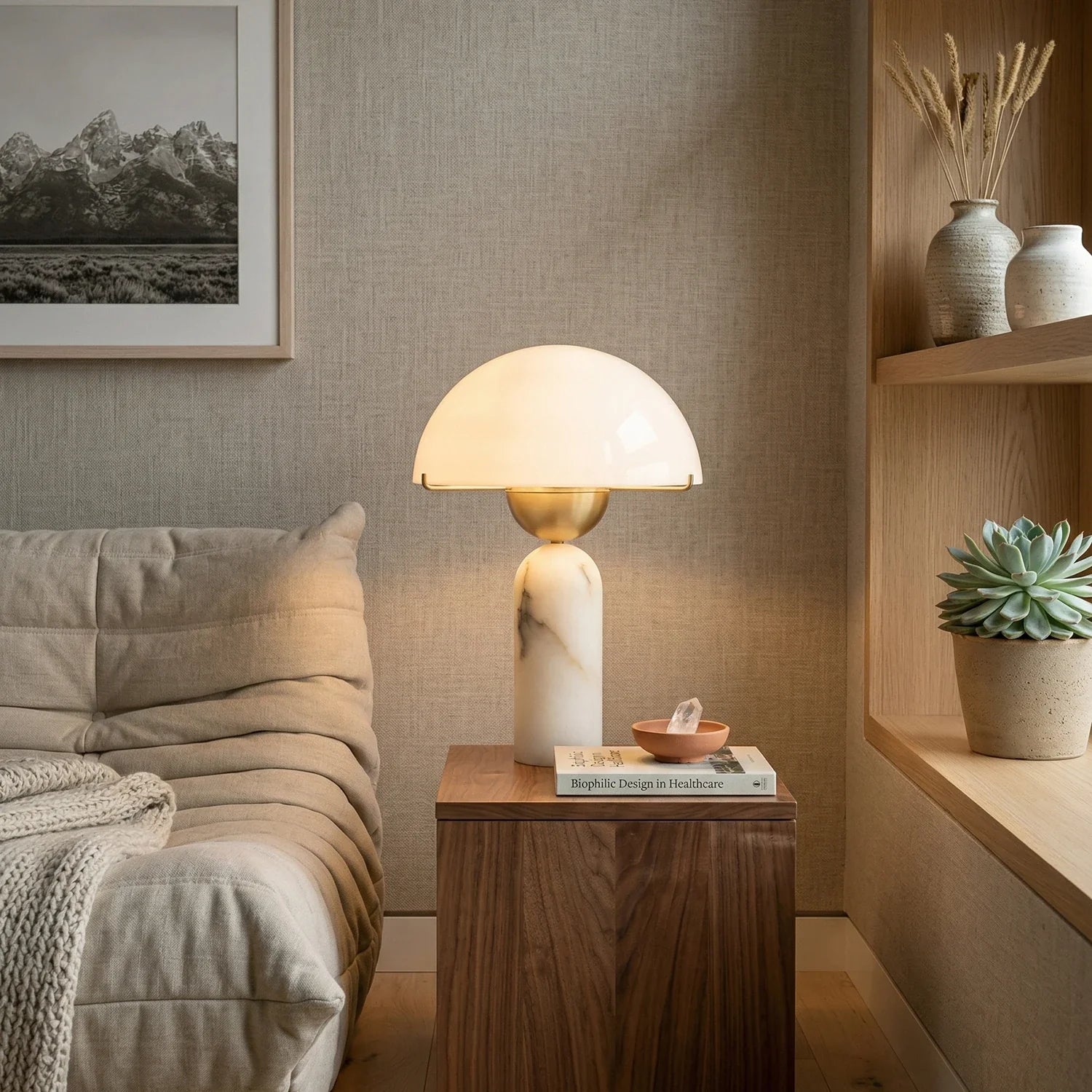 Alabaster Peono Table Lamp