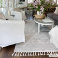 Birdwood Cream & Brown Area Rug | Dot & Floral Pattern Design – Hauteloom