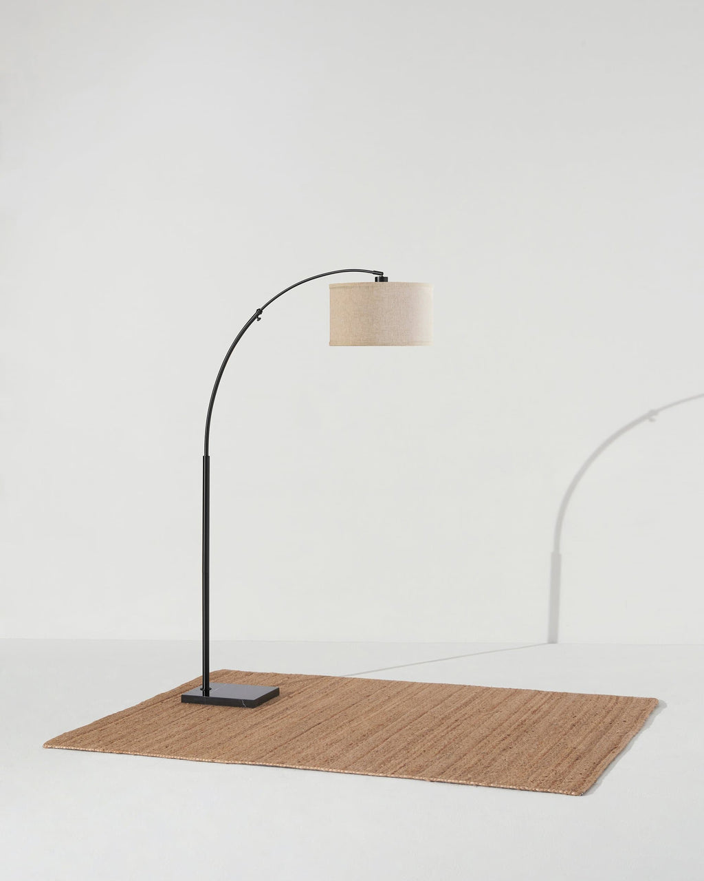 Logan Arc Floor Lamp | Marble Base Arc Lamp with Globe Shade
