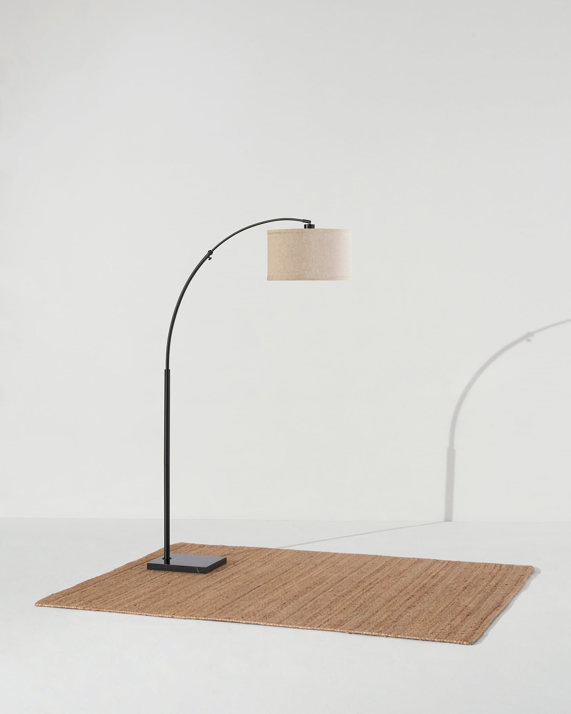 Logan Arc Floor Lamp | Marble Base Arc Lamp with Globe Shade