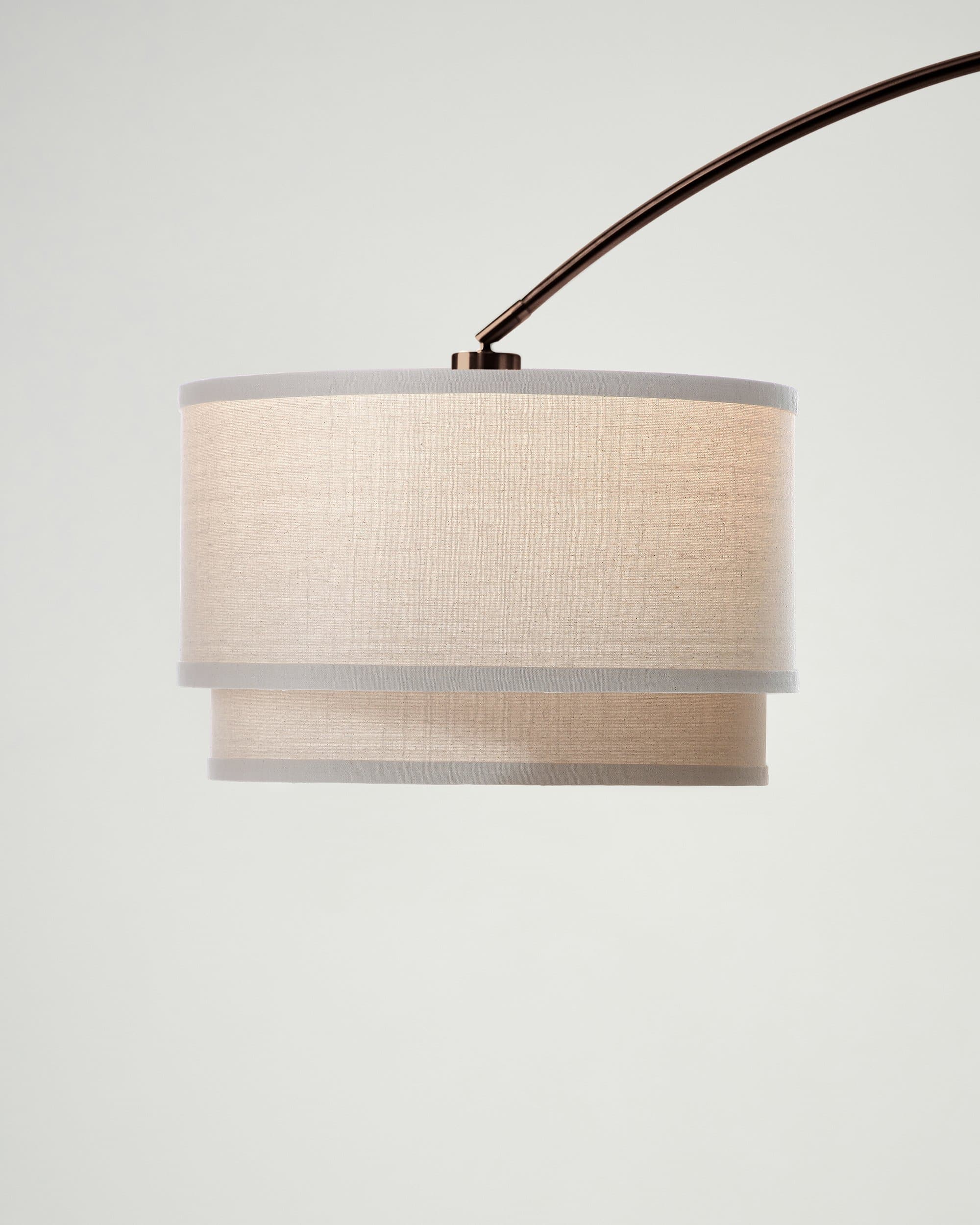 Mason Arc Floor Lamp | Double Cylinder Shade Arc Lamp with Marble Base – Brightech