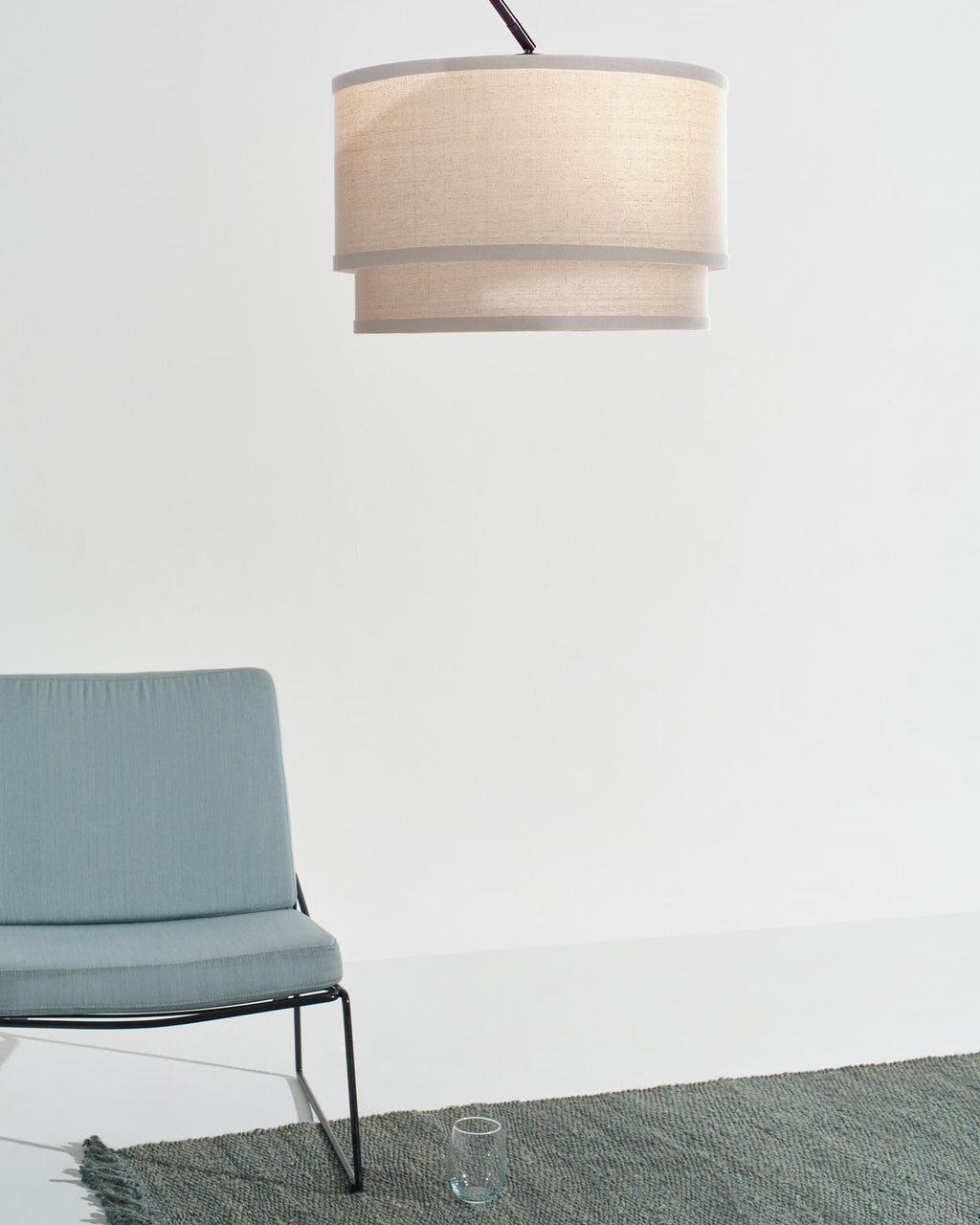 Mason Arc Floor Lamp | Double Cylinder Shade Arc Lamp with Marble Base – Brightech