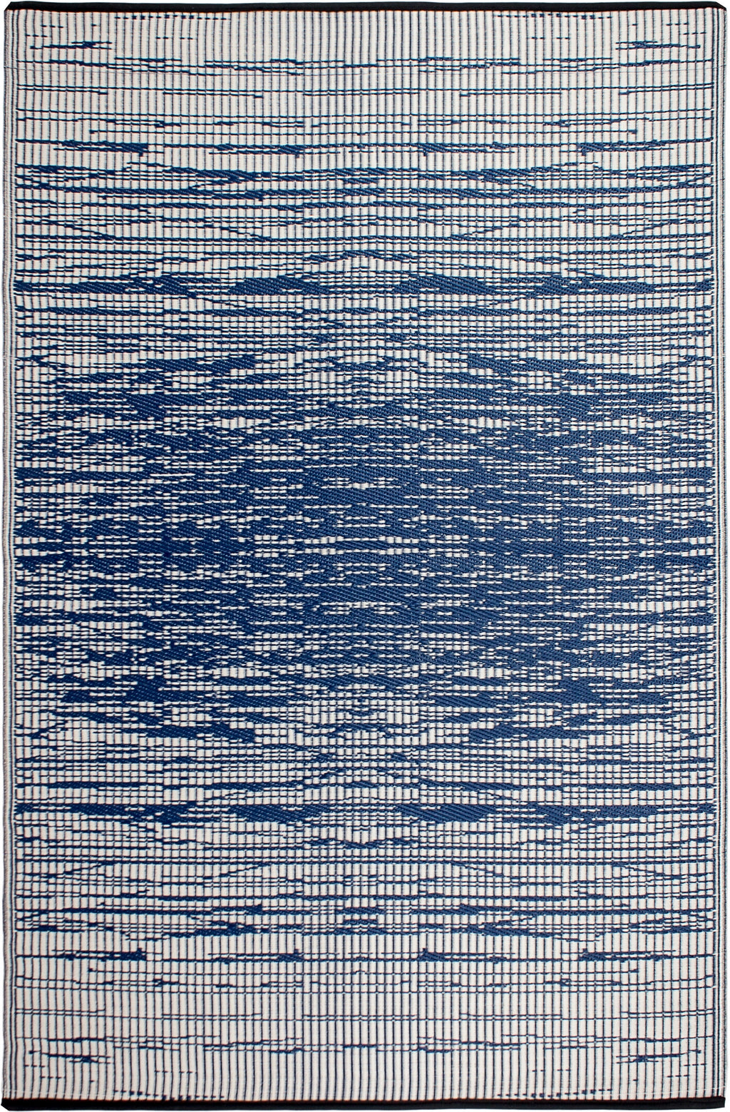 Brooklyn Blue Outdoor Rug | Abstract Double-Sided Design
