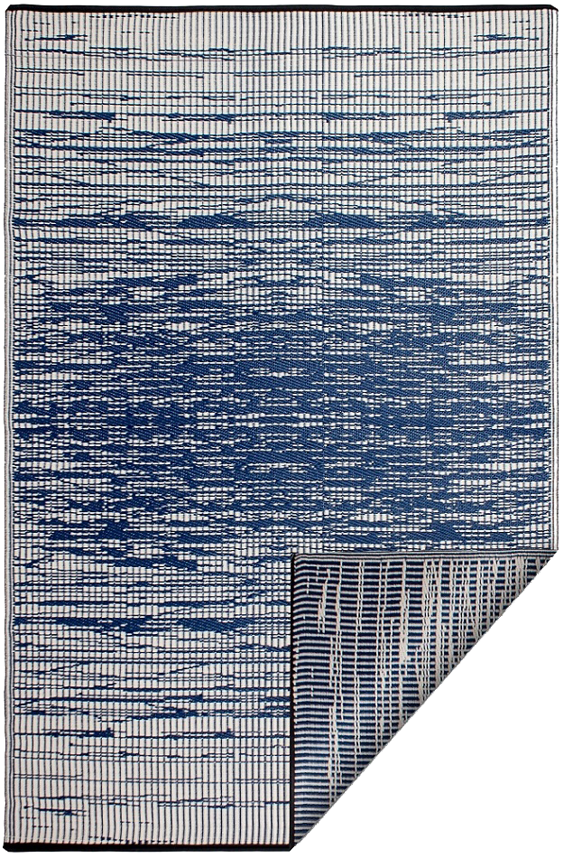 Brooklyn Blue Outdoor Rug | Abstract Double-Sided Design