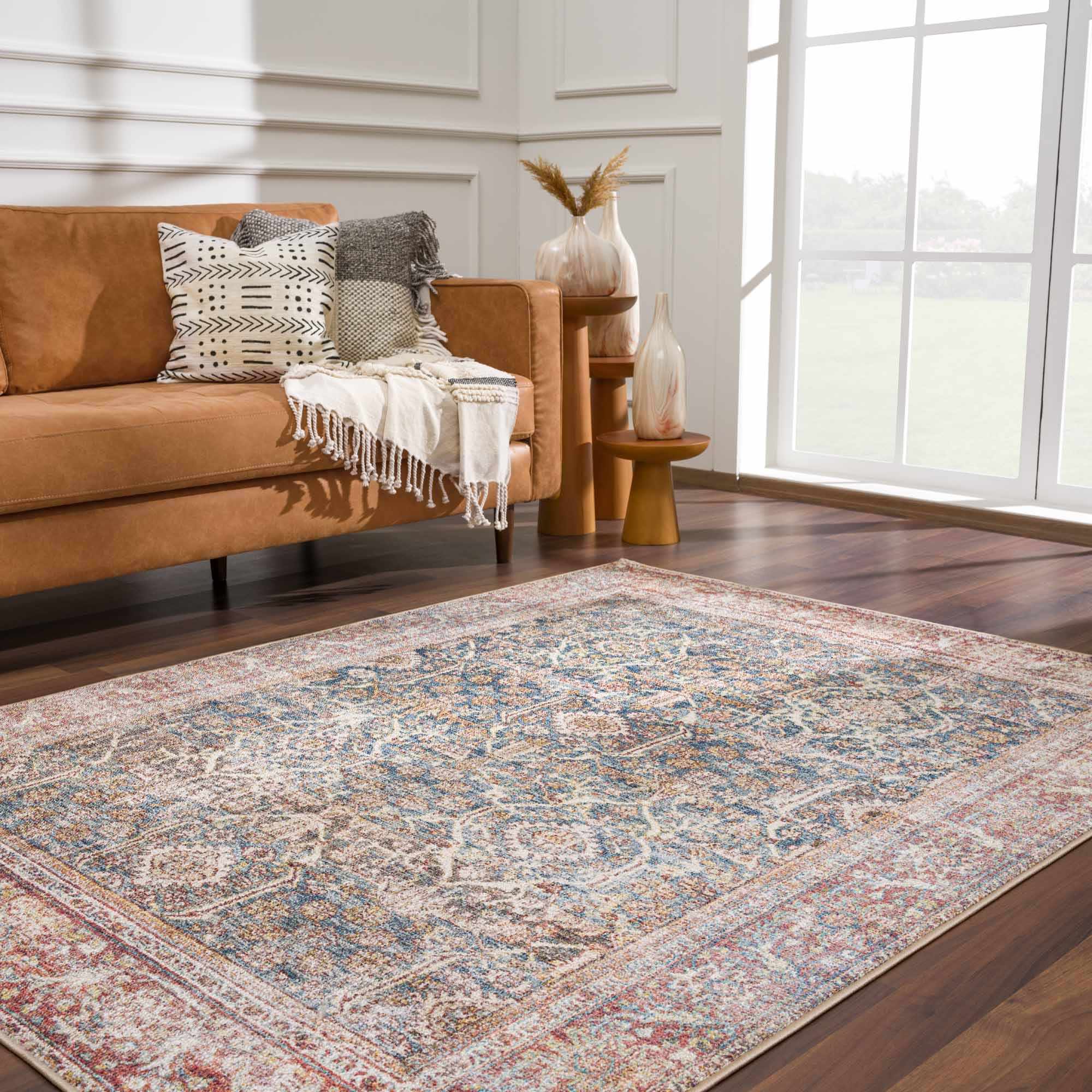 Avel Washable Area Rug | Traditional Bordered Design