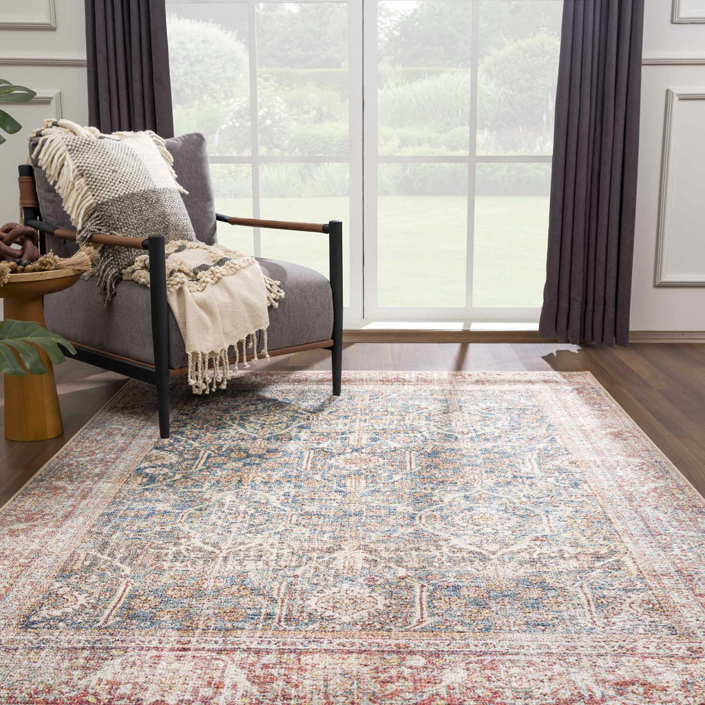 Avel Washable Area Rug | Traditional Bordered Design