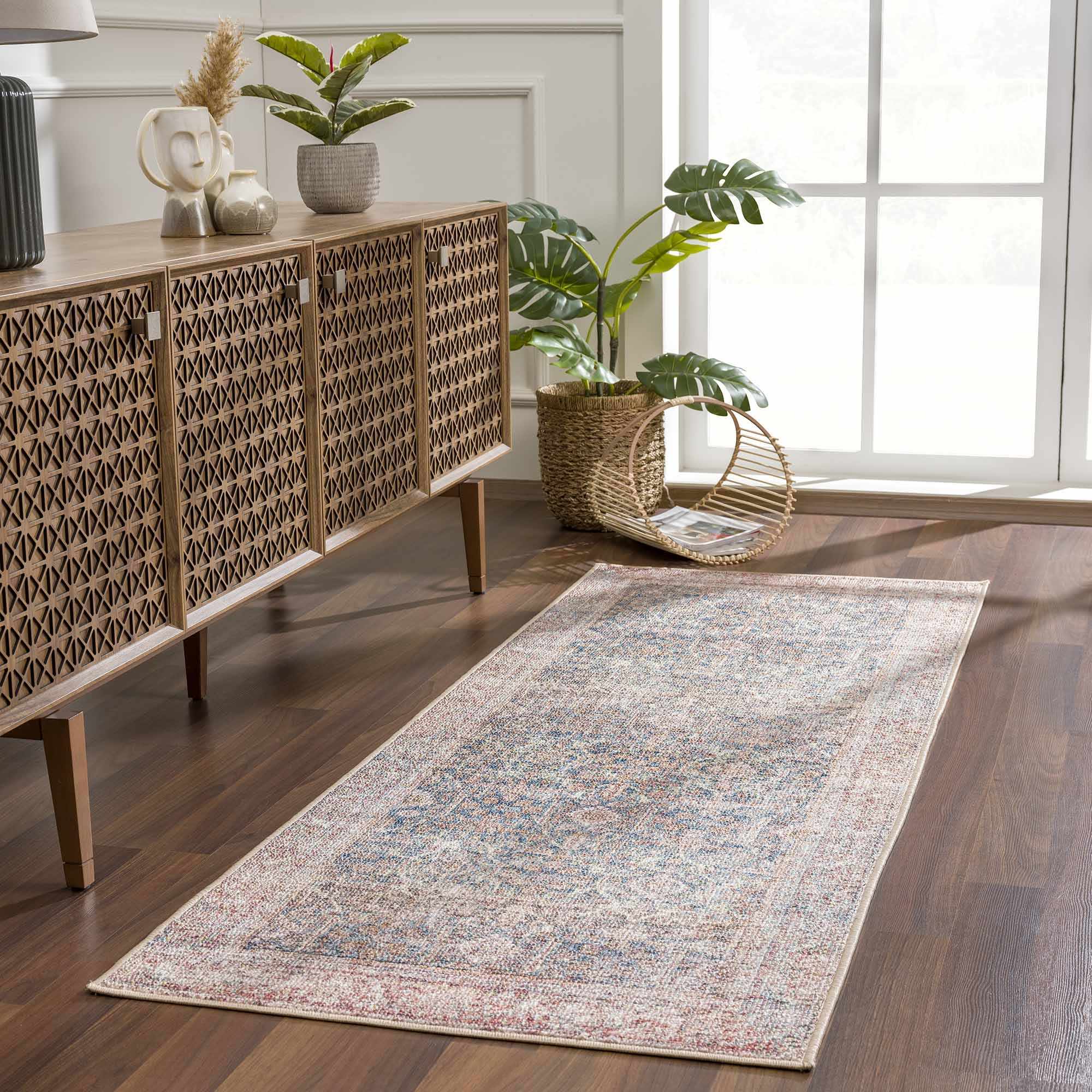 Avel Washable Area Rug | Traditional Bordered Design