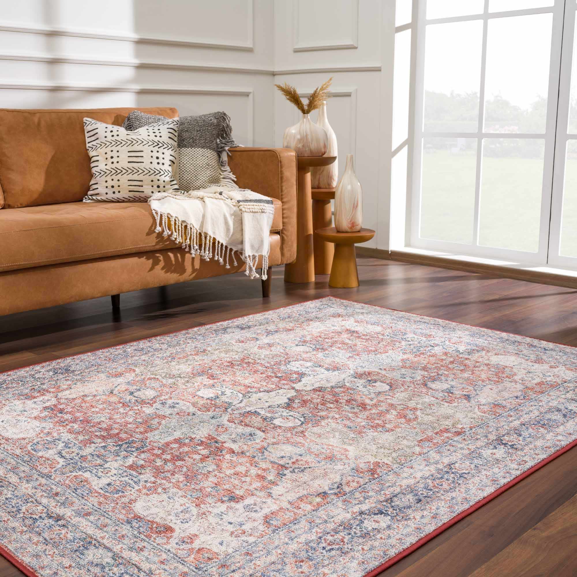 Ambre Washable Area Rug | Distressed Traditional Oriental Design – Hauteloom