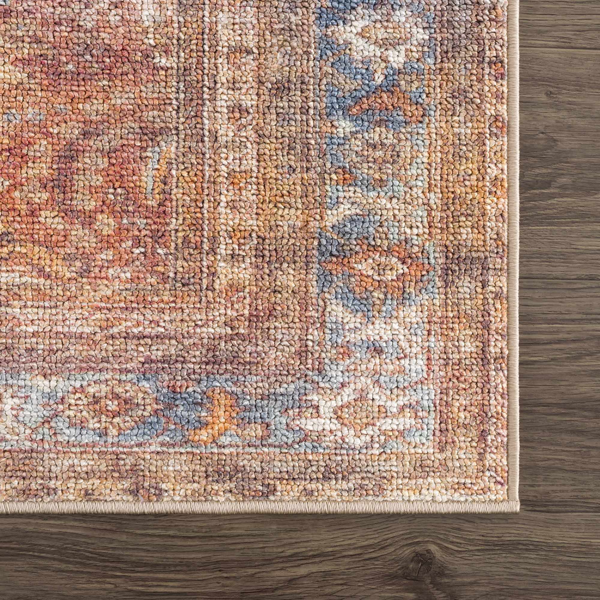 Anshu Peach Washable Area Rug | Vintage Boho Turkish-Inspired Design – Hauteloom