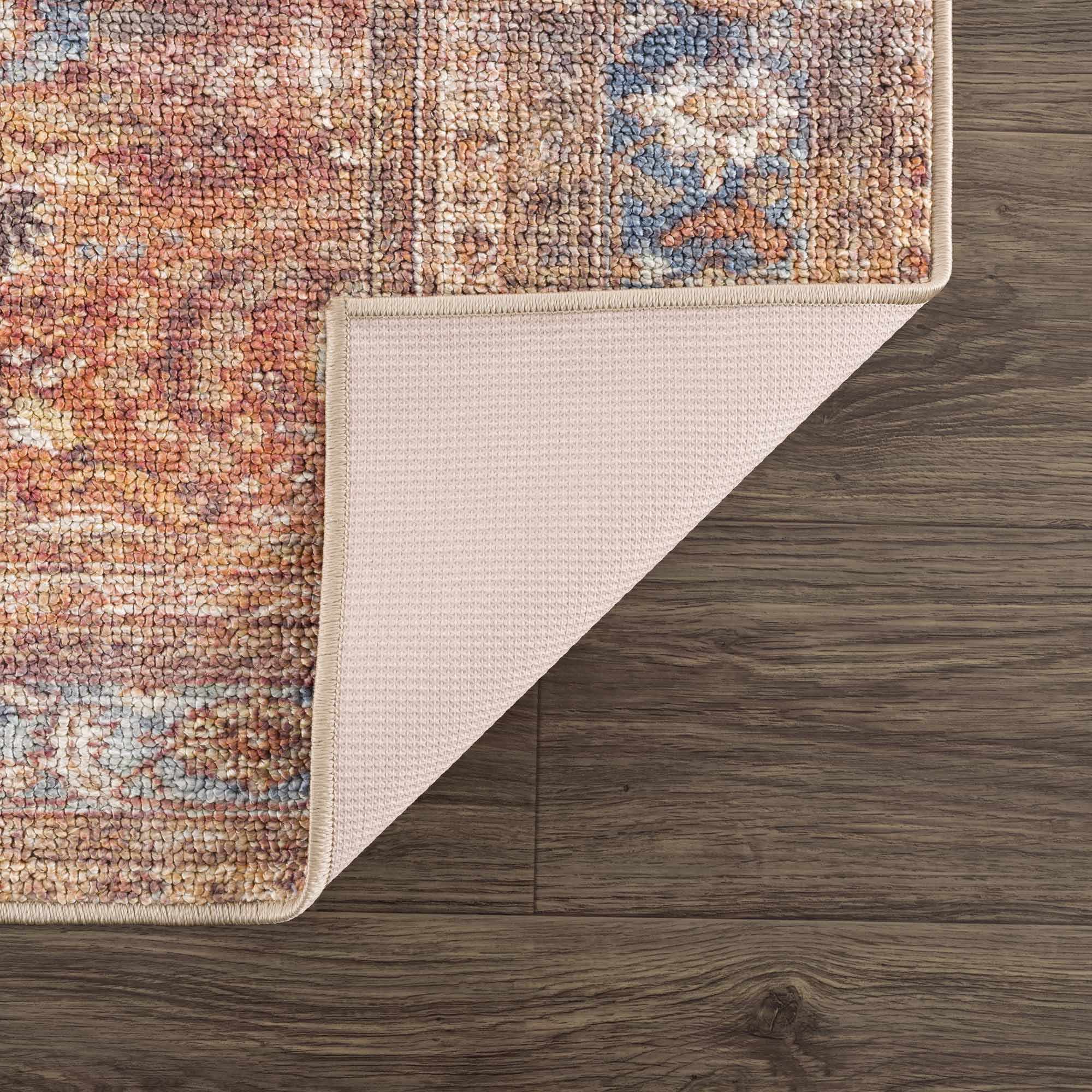 Anshu Peach Washable Area Rug | Vintage Boho Turkish-Inspired Design – Hauteloom