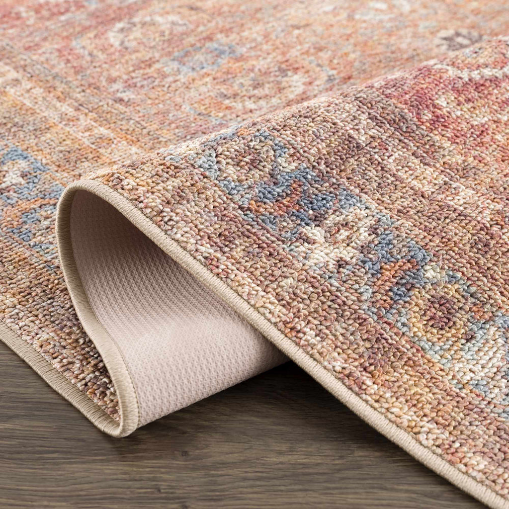 Anshu Peach Washable Area Rug | Vintage Boho Turkish-Inspired Design – Hauteloom