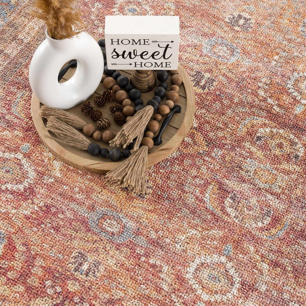 Anshu Peach Washable Area Rug | Vintage Boho Turkish-Inspired Design – Hauteloom