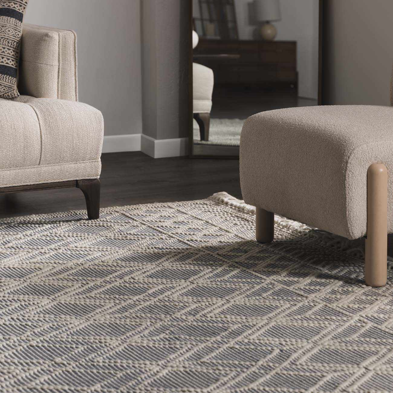 Ramsbury Trellis Wool & Cotton Area Rug