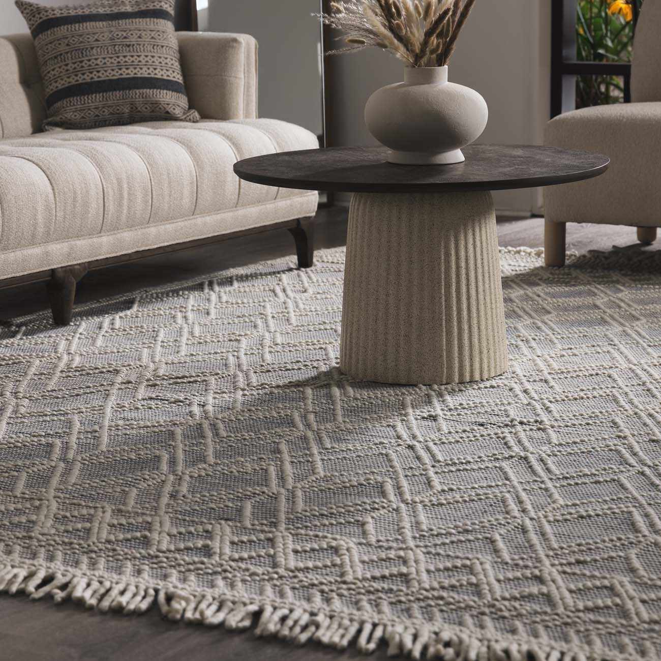 Ramsbury Trellis Wool & Cotton Area Rug