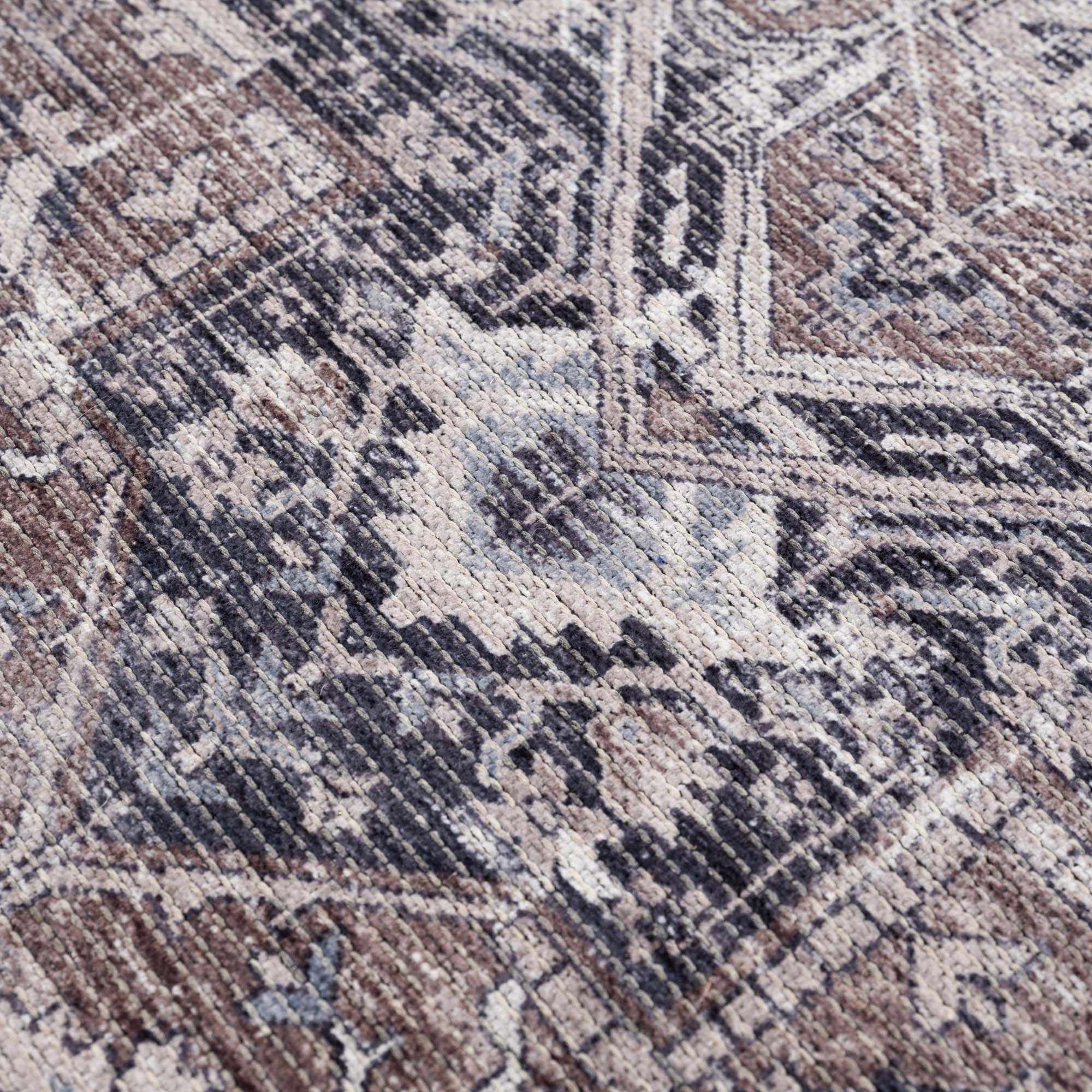 Abner Purple & Gray Washable Area Rug | Traditional Design