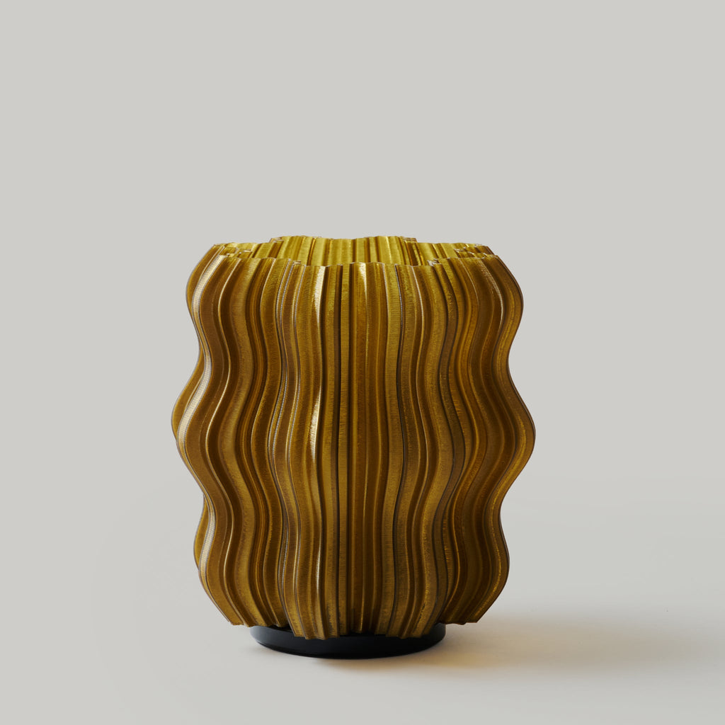Cordless Mini Wavy Lamp | Rechargeable 3D Printed Table Lamp – Wooj Design