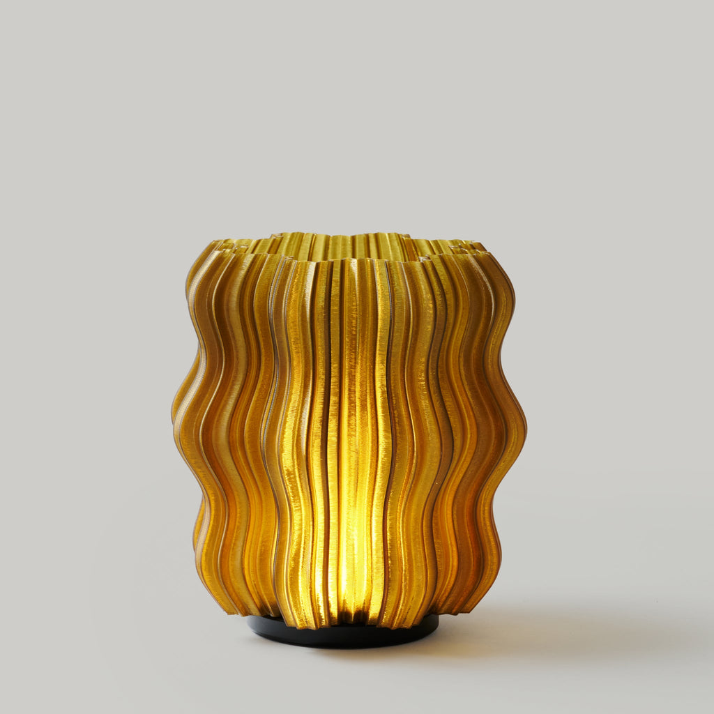 Cordless Mini Wavy Lamp | Rechargeable 3D Printed Table Lamp – Wooj Design