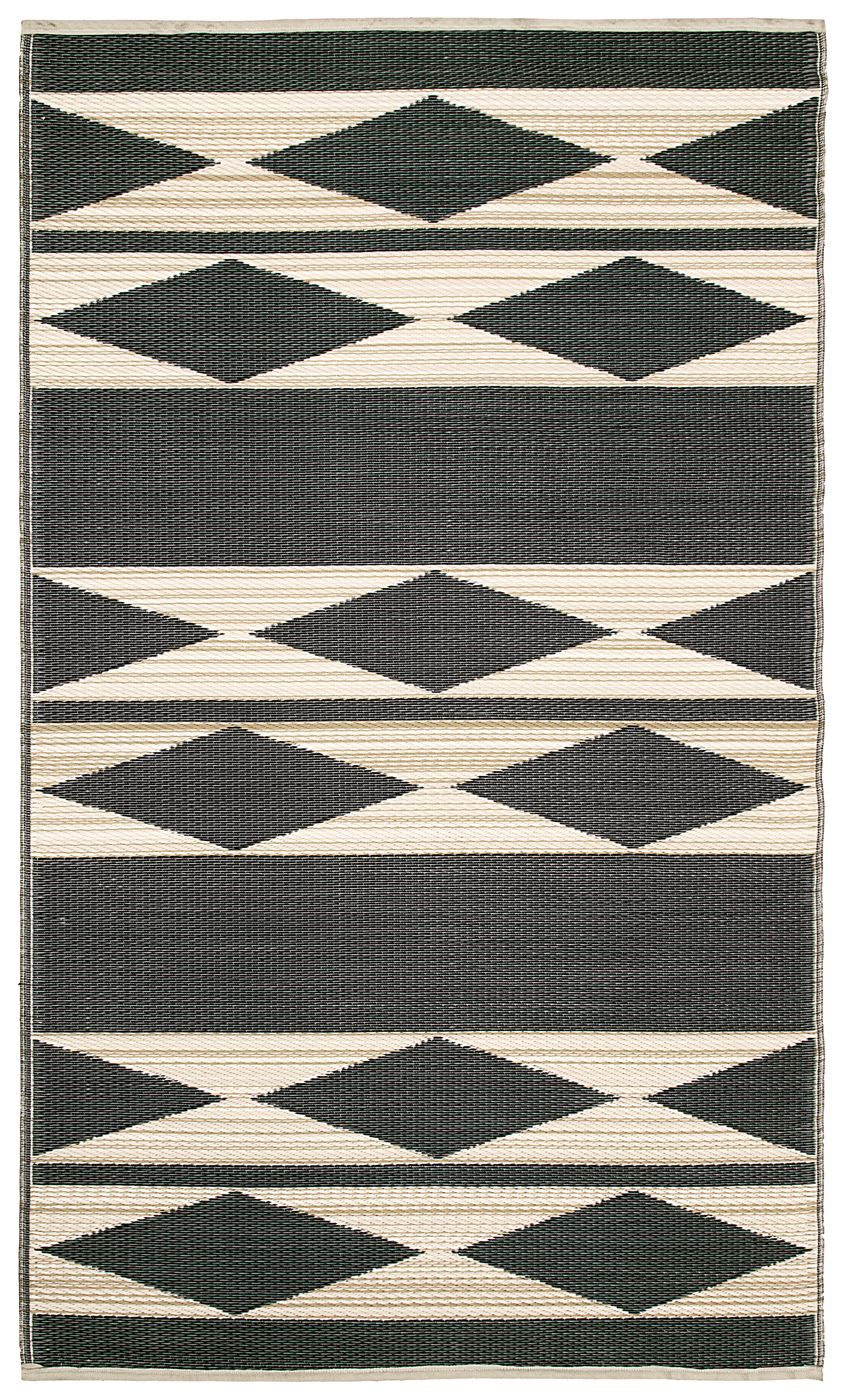 Cairo Natural & Black Outdoor Rug | Modern Geometric Design