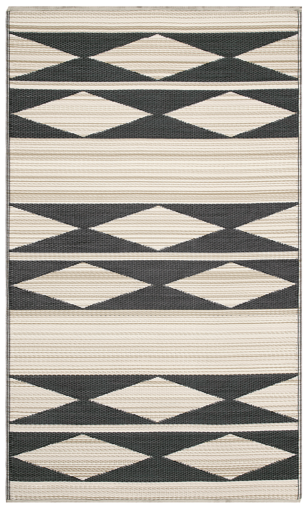 Cairo Natural & Black Outdoor Rug | Modern Geometric Design