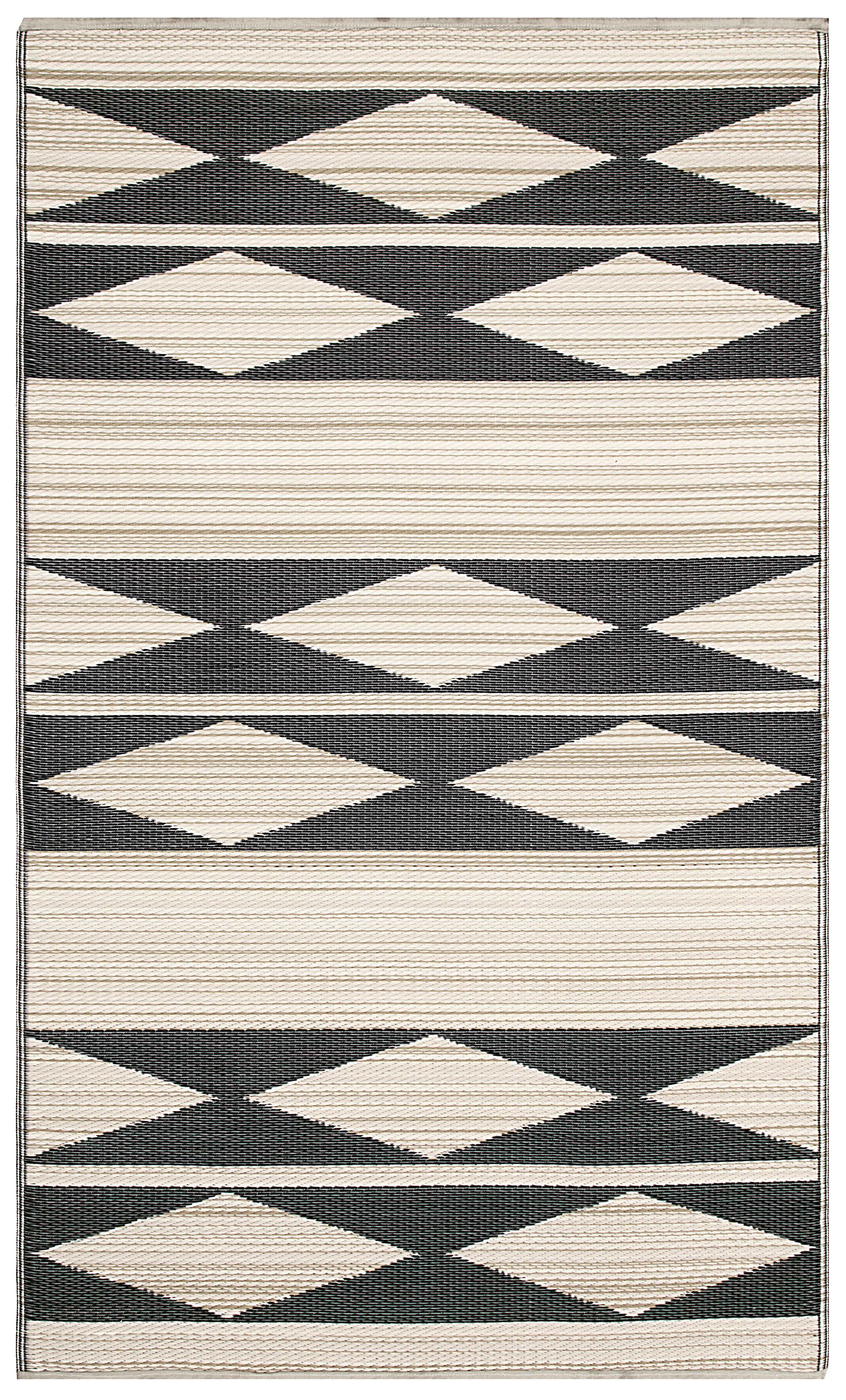 Cairo Natural & Black Outdoor Rug | Modern Geometric Design