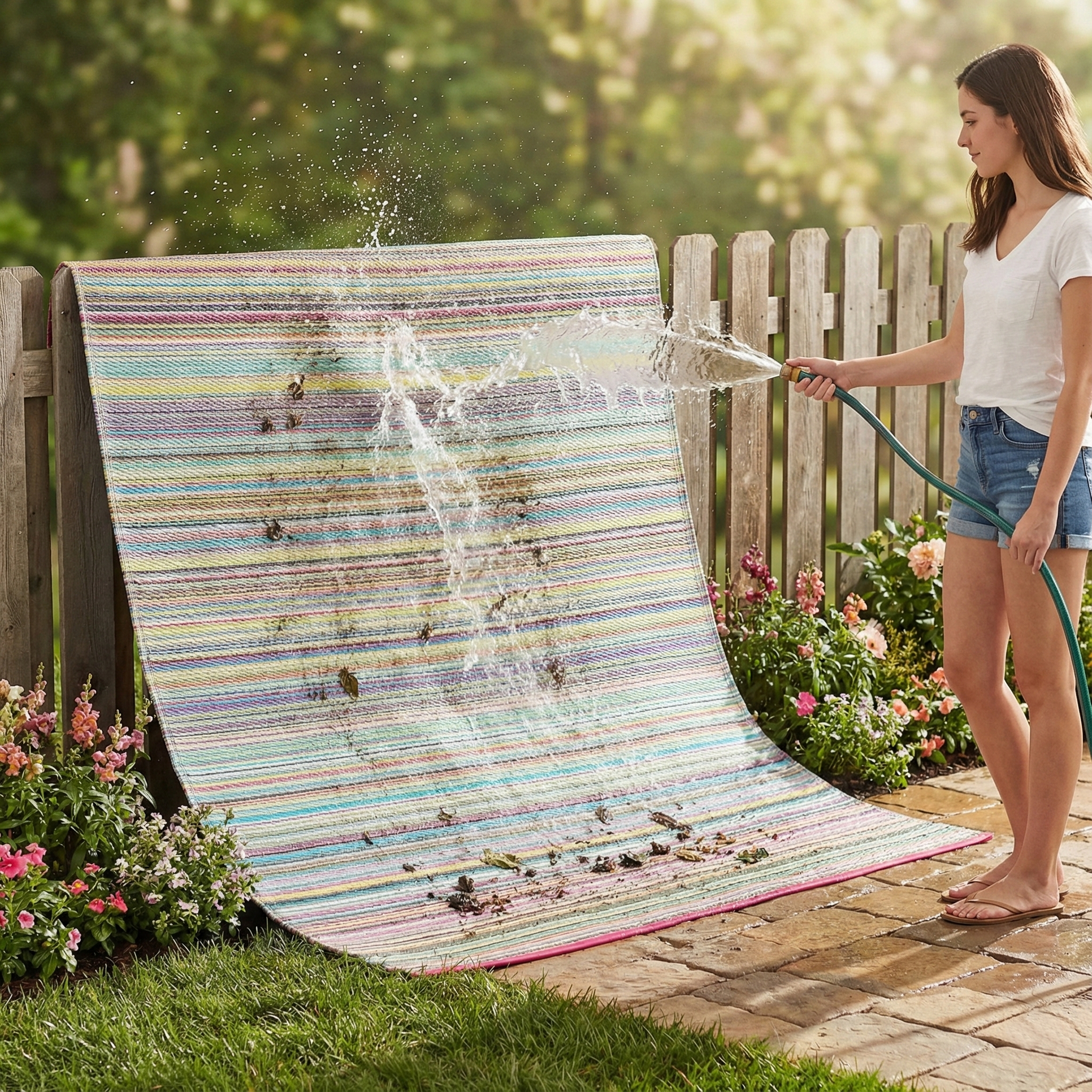 Cancun Candy Outdoor Rug | Bright & Colorful Stripe Design
