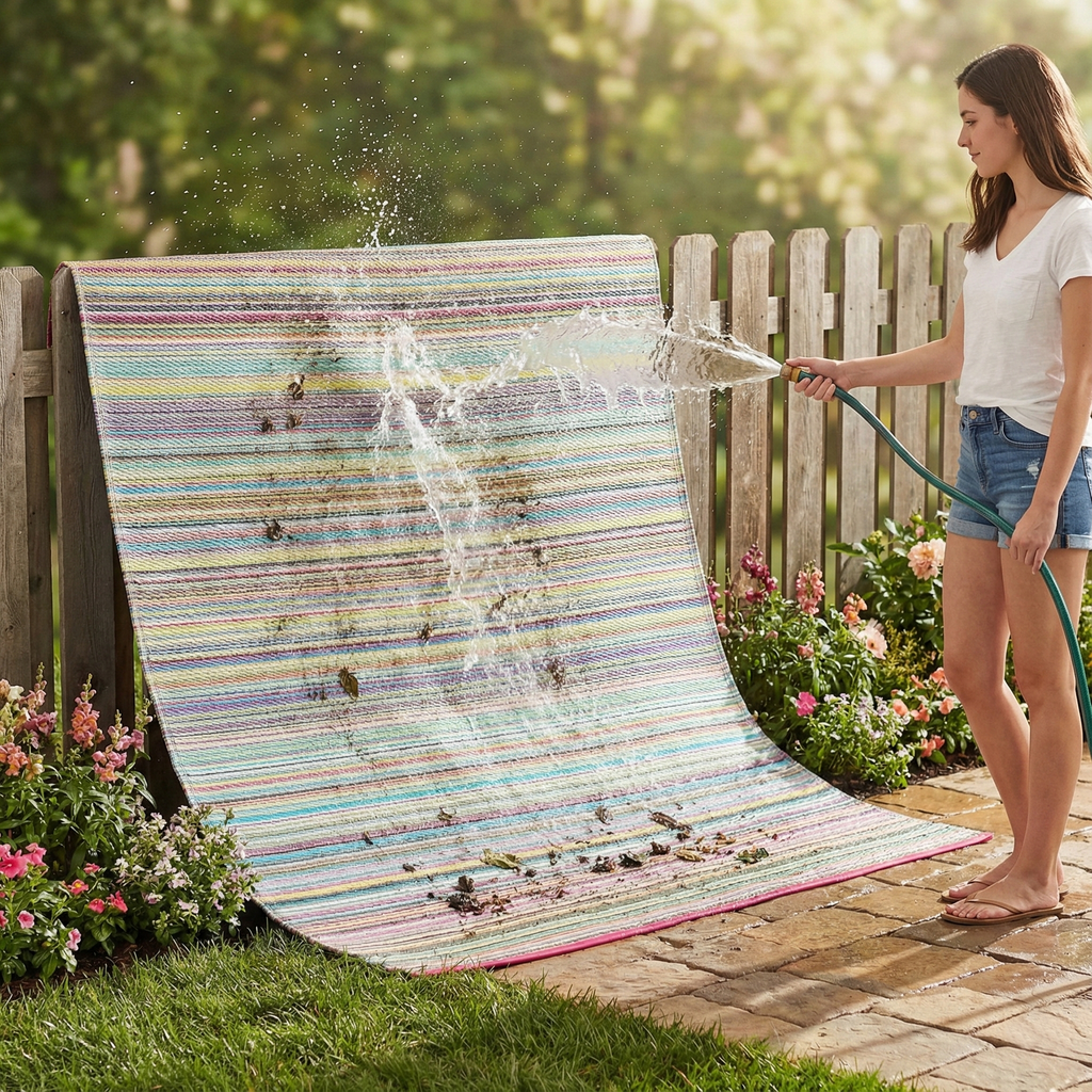 Cancun Outdoor Rug | Modern Striped Multicolor Design