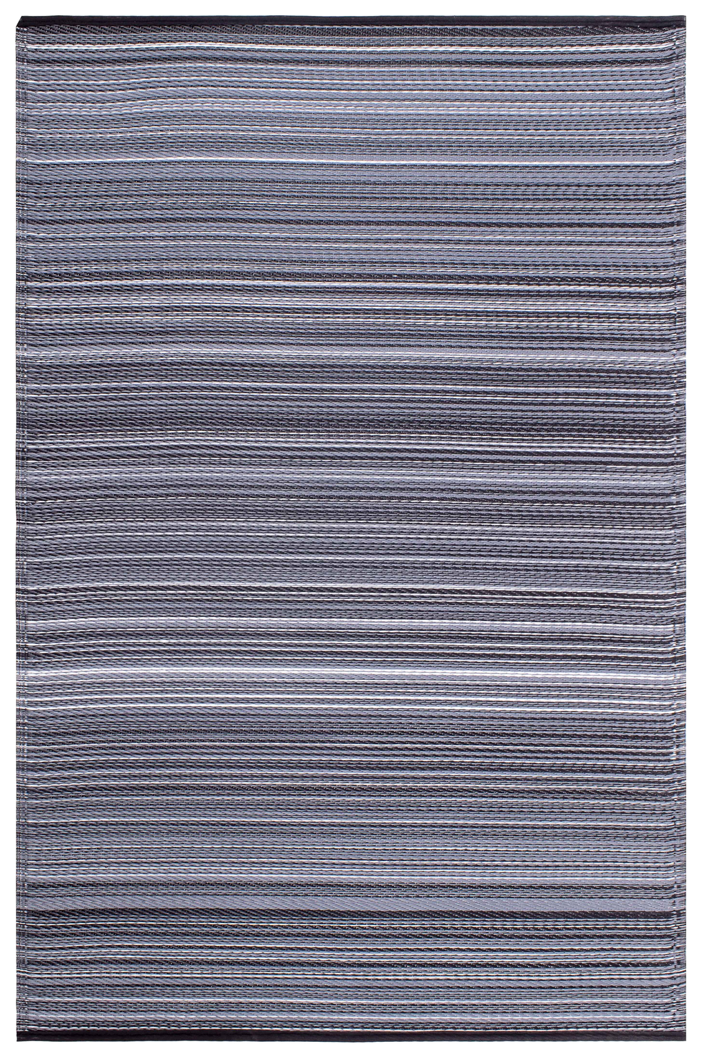Cancun Midnight Outdoor Rug | Modern Striped Gray Design