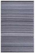 Cancun Midnight Outdoor Rug | Modern Striped Gray Design