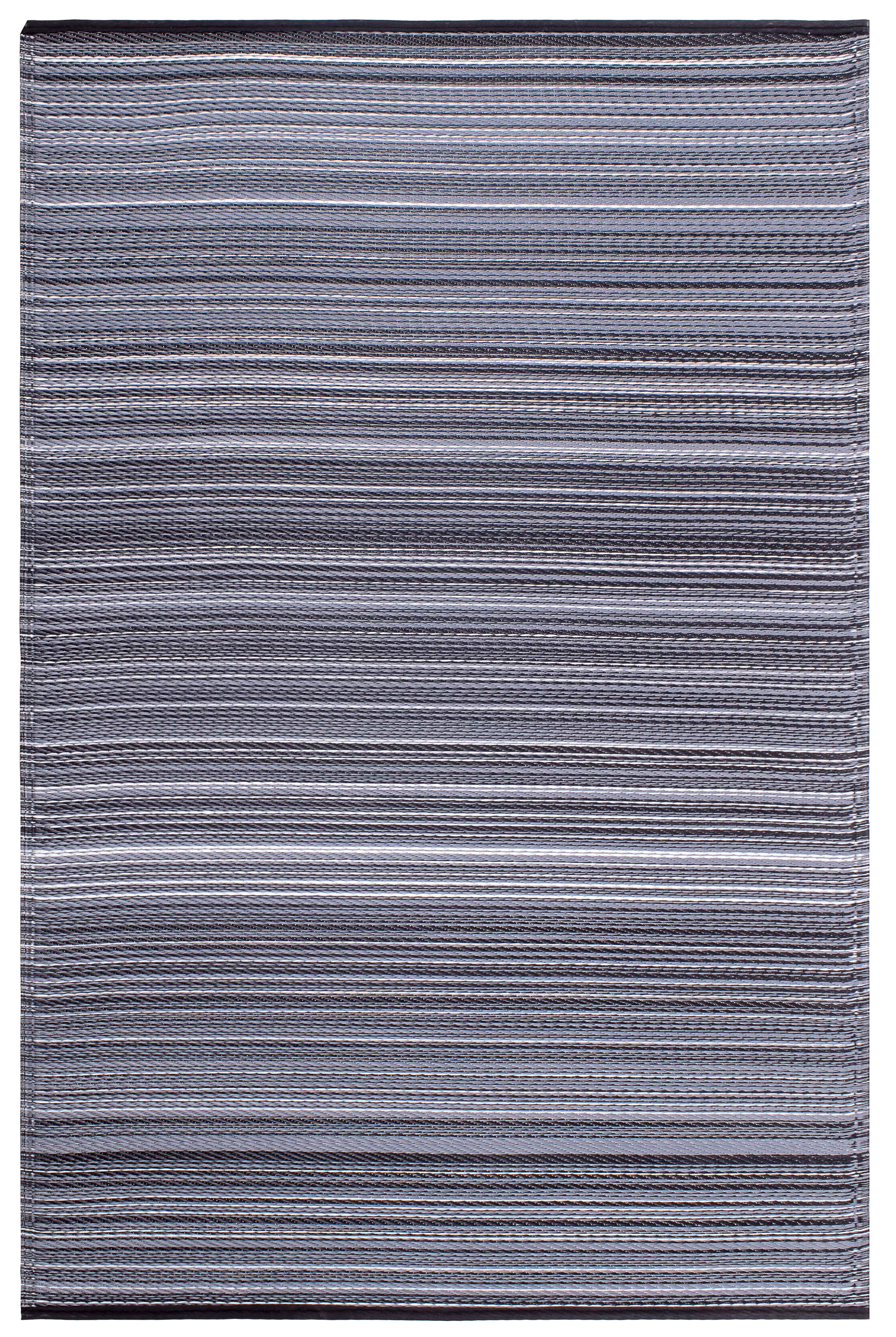 Cancun Midnight Outdoor Rug | Modern Striped Gray Design