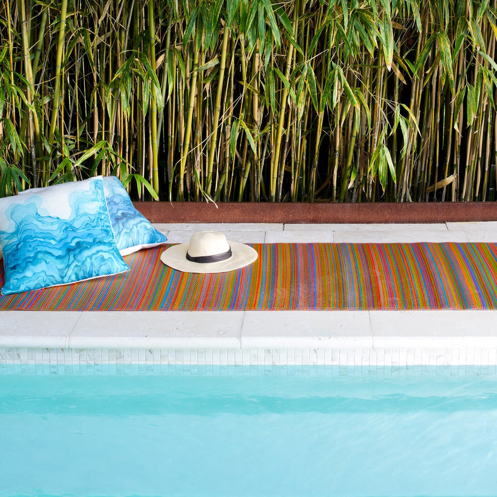 Cancun Outdoor Rug | Modern Striped Multicolor Design