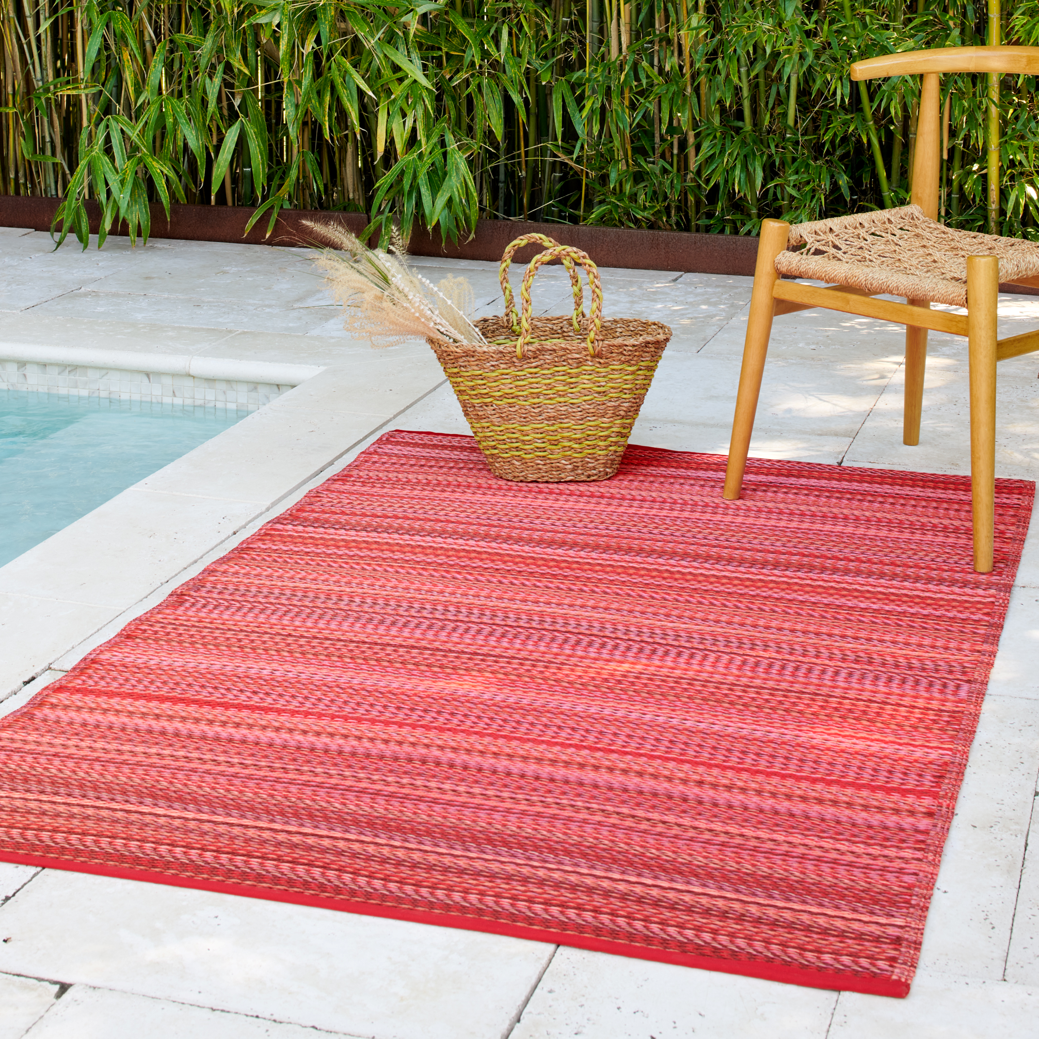 Cancun Sunset Outdoor Rug | Striped Sunset Design